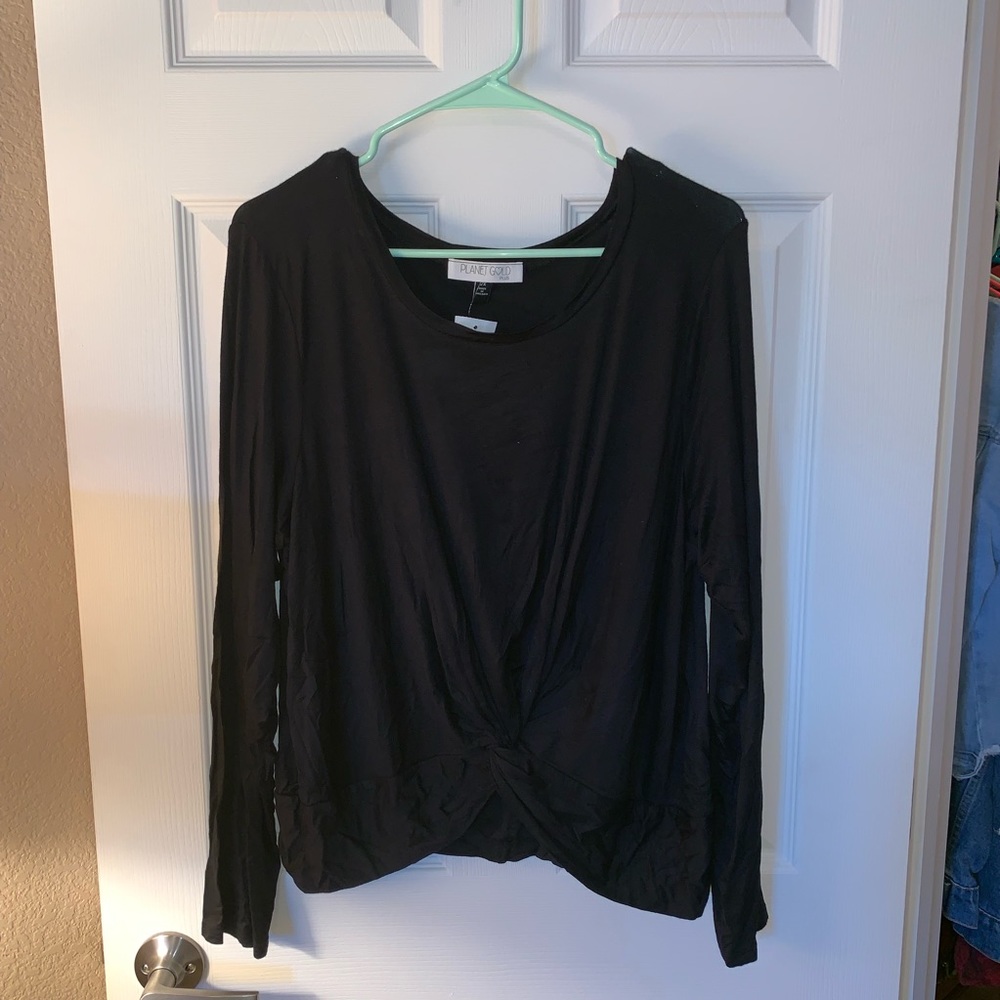 Black Front Tie Shirt